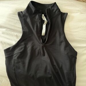 NWT LuluLemon Sleeveless Black Zip-Up Athletic Tank